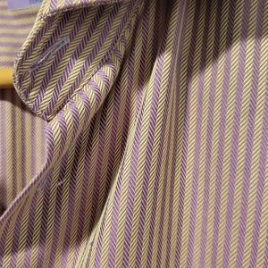 Duncan Quinn Men's Lavender and Cream Stripe Casual Button-Down Shirt